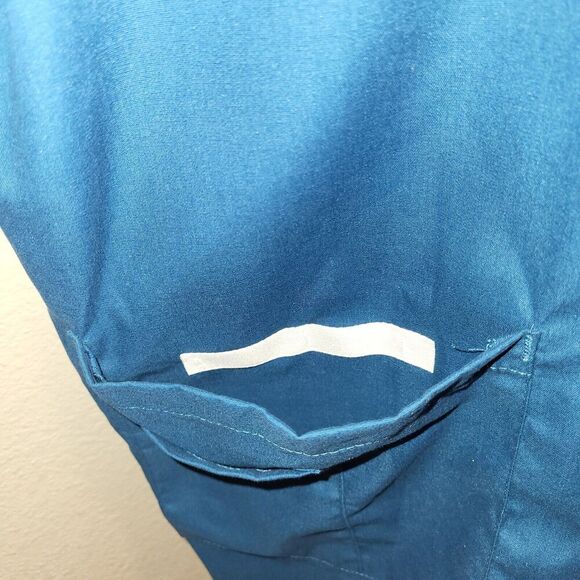 NEW Landau 3XL Blue Medical Scrub Jacket Snap Front Cuffs Pockets 35% Cotton - Picture 12 of 14